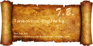 Tankovics Boglárka névjegykártya
